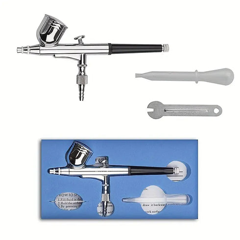 Dual Action Gravity Feed Airbrush Gun, With 0.3mm Needle Nozzle, Paint Spray Gun Kit Set